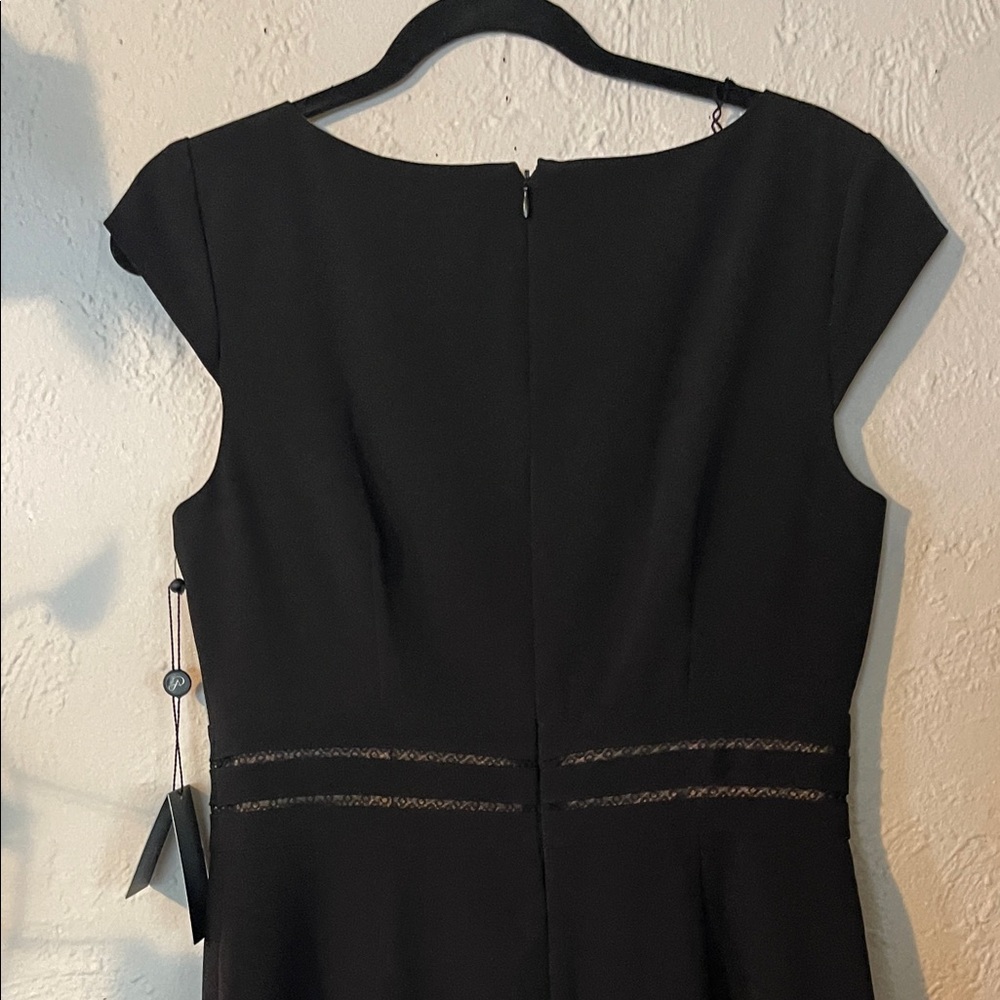 Adrianna Papell Crepe Sheath Dress with Lace Insets - Picture 7 of 8